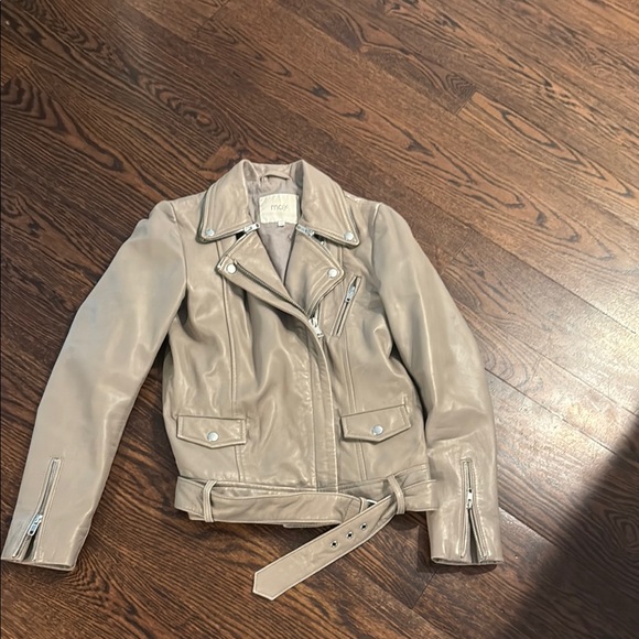 Maje Jackets & Blazers - Maje Tan Leather Jacket Classic Style